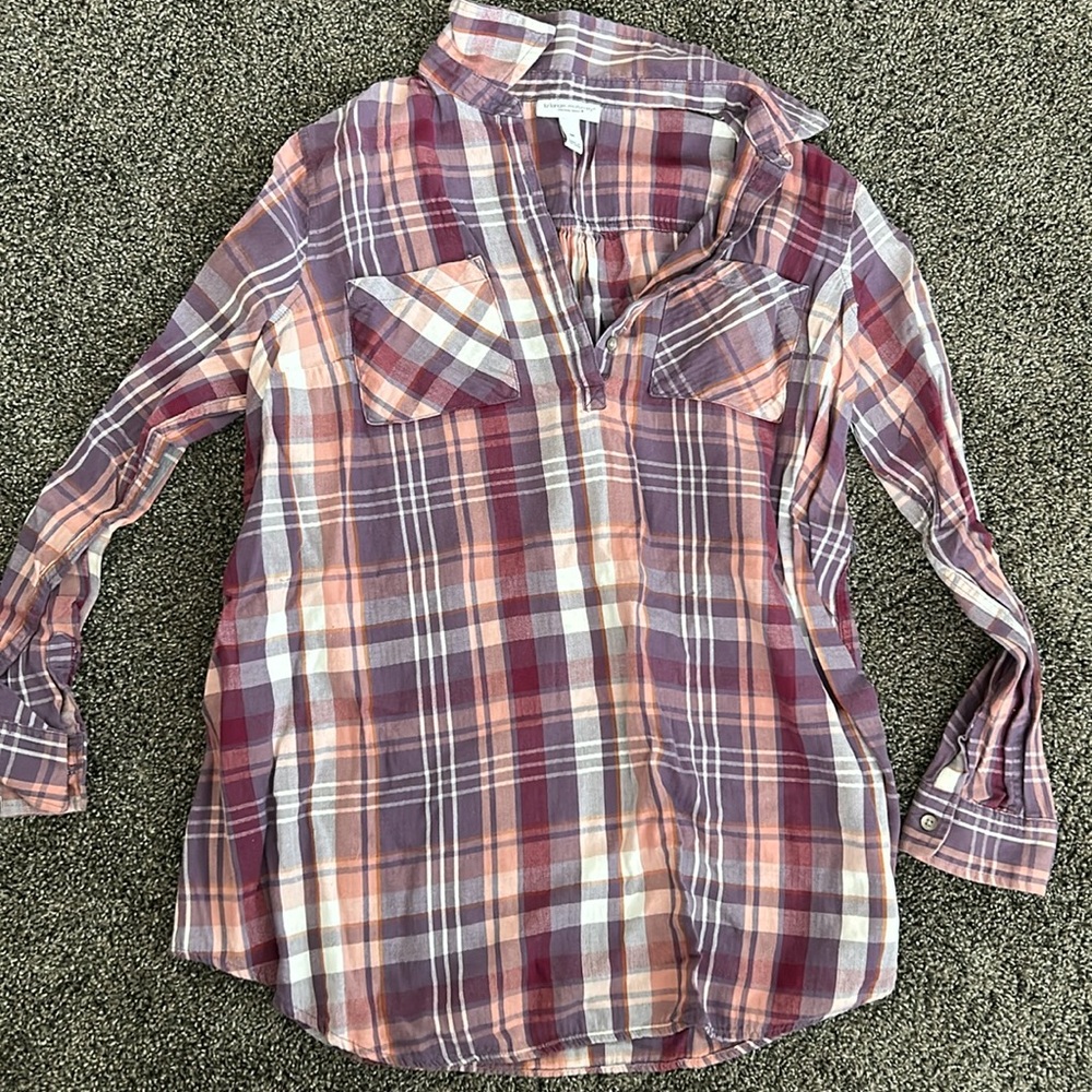 Plaid maternity top